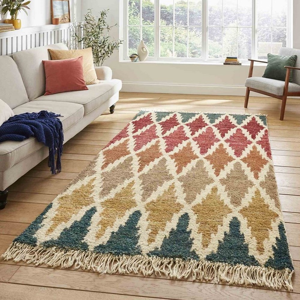 Hemp 21470 Modern Geometric Rugs in Multi